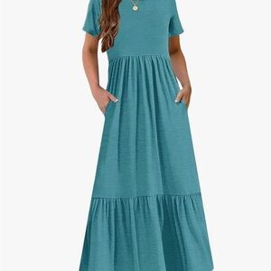 Teal Maxi Dress with Pockets